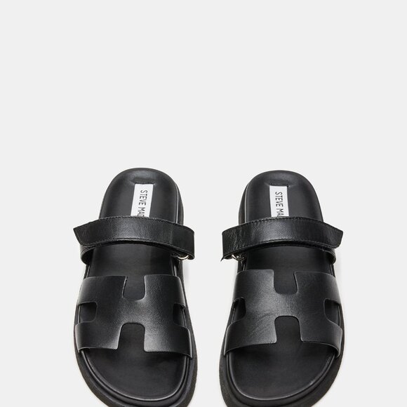 Steve Madden • Mayven Leather Flatform Slides • Women’s 8.5 • Black • NIB - Picture 5 of 12